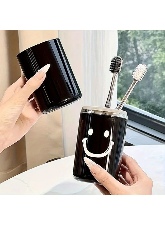 White 1pc Portable Toothbrush Travel Cup For Family Bathroom And Holiday Gift Use - Image 5
