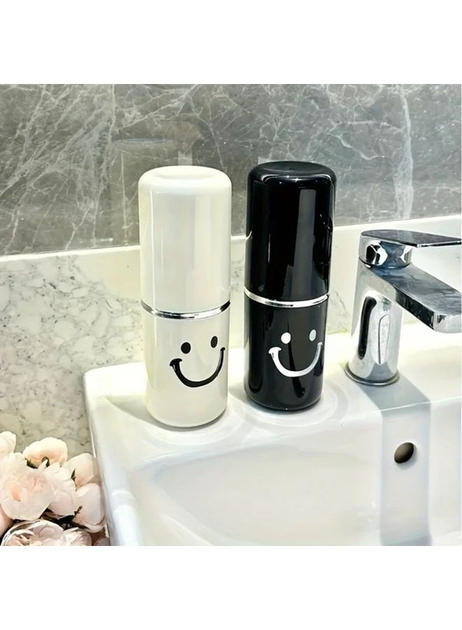 White 1pc Portable Toothbrush Travel Cup For Family Bathroom And Holiday Gift Use - Image 2