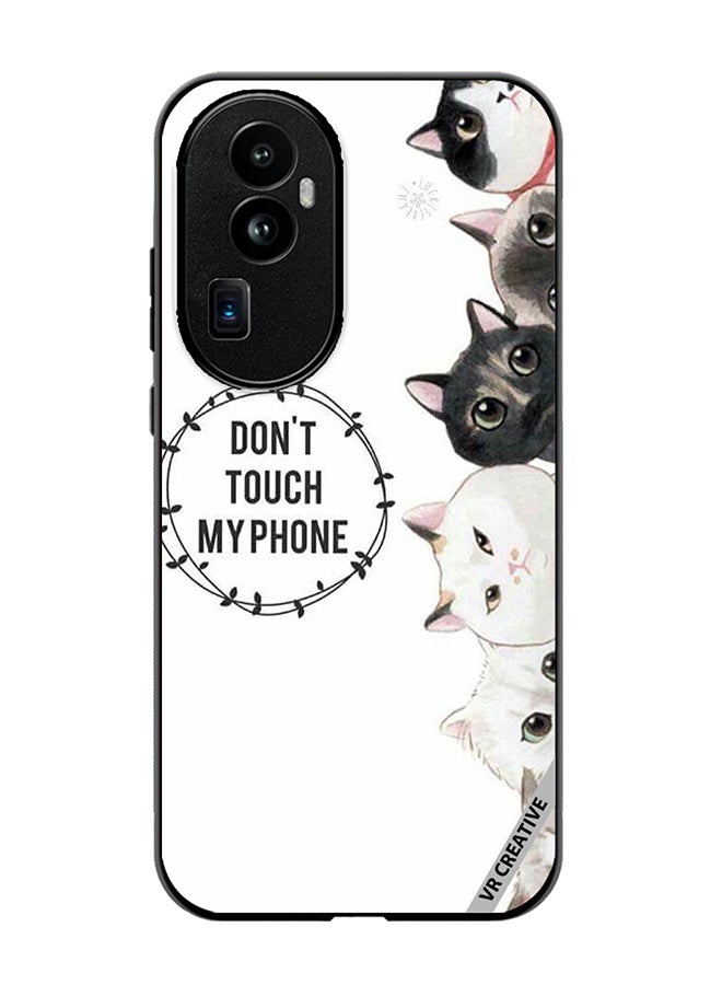 VR CREATIVE Protective Case Cover For Oppo Reno 10 Pro Plus Cats Don't Touch My Phone Design Multicolour - Image 1