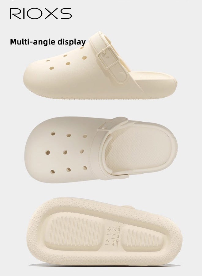 RIOXS Unisex Garden Clogs Slippers, Anti-slip Ventilated Slip On Sandals, Classic DIY Slippers for Men and Women, Comfortable Platform Water Mules with Holes, Casual Outdoor Beach Slide Sandals for Pool/ Bathroom/Dormitory/Out Going - Image 4