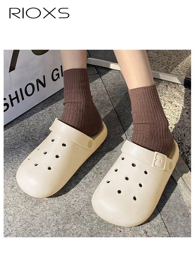 Unisex Garden Clogs Slippers, Anti-slip Ventilated Slip On Sandals, Classic DIY Slippers for Men and Women, Comfortable Platform Water Mules with Holes, Casual Outdoor Beach Slide Sandals for Pool/ Bathroom/Dormitory/Out Going