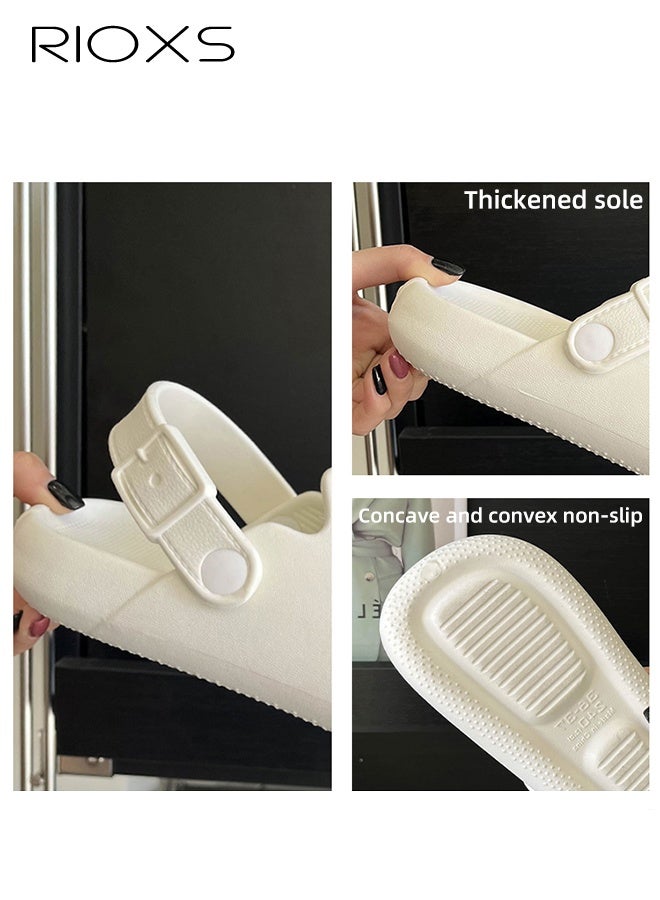 RIOXS Unisex Garden Clogs Slippers, Anti-slip Ventilated Slip On Sandals, Classic DIY Slippers for Men and Women, Comfortable Platform Water Mules with Holes, Casual Outdoor Beach Slide Sandals for Pool/ Bathroom/Dormitory/Out Going - Image 5