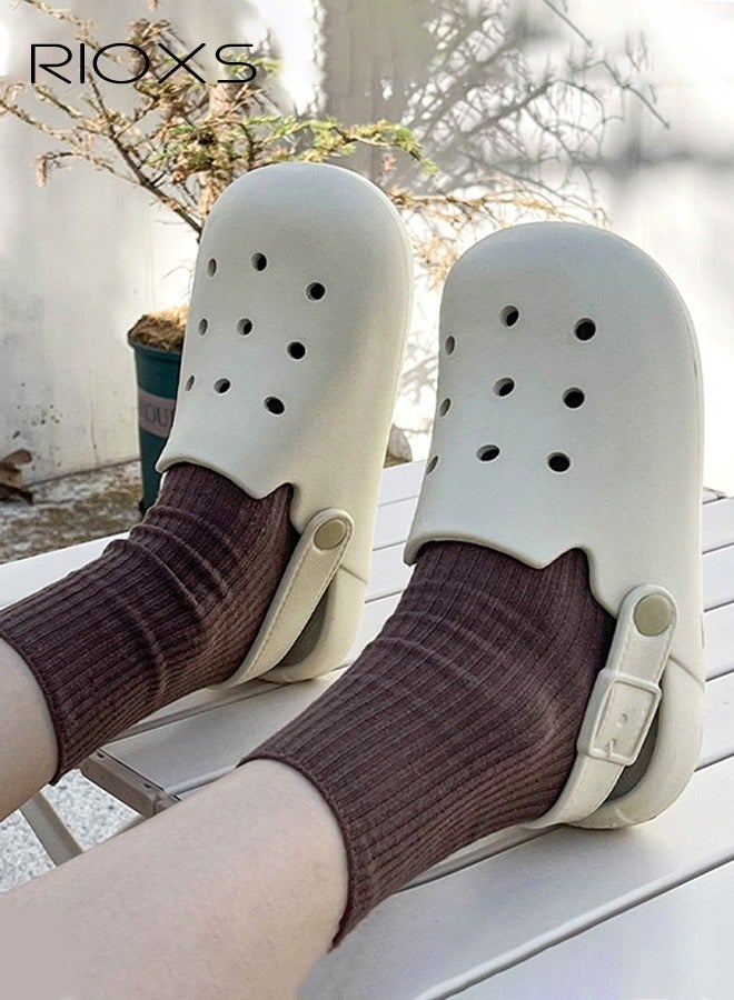 Unisex Garden Clogs Slippers, Anti-slip Ventilated Slip On Sandals, Classic DIY Slippers for Men and Women, Comfortable Platform Water Mules with Holes, Casual Outdoor Beach Slide Sandals for Pool/ Bathroom/Dormitory/Out Going