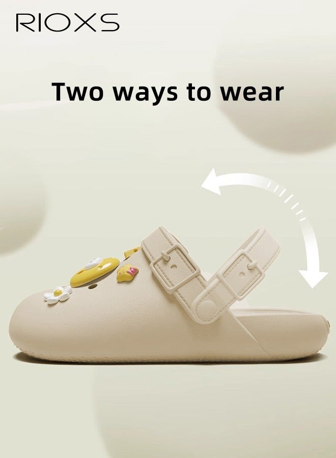 Unisex Garden Clogs Slippers, Anti-slip Ventilated Slip On Sandals, Classic DIY Slippers for Men and Women, Comfortable Platform Water Mules with Holes, Casual Outdoor Beach Slide Sandals for Pool/ Bathroom/Dormitory/Out Going