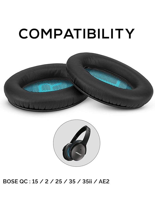 erorex Upgraded Earpads For Bose Qc25 Qc35 Replacement Ear Pads Made With Premium Faux Leather & Real Memory Foam Soft & Long Lasting Earpads Also Fits Quietcomfort Qc2 Qc15 Ae2 Black Not Original - Image 2