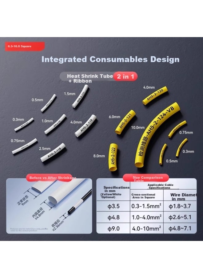 Shuofang Handheld Heat Shrink Tube Cable Label Printer, Portable Wire Numbering Machine, Sleeve Marking Machine, Power Engineering And Communication Thermal Transfer Sticker Label Printer G18pro - Image 2