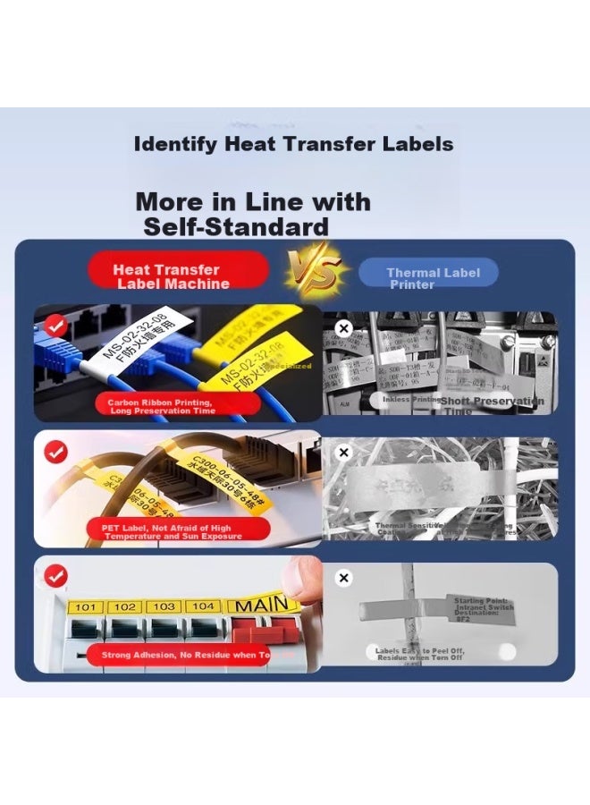 Shuofang Handheld Heat Shrink Tube Cable Label Printer, Portable Wire Numbering Machine, Sleeve Marking Machine, Power Engineering And Communication Thermal Transfer Sticker Label Printer G18pro - Image 3