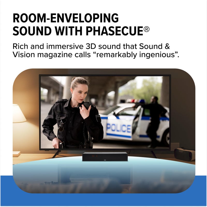 ZVOX Dialogue Clarifying Sound Bar - Patented Hearing Technology, AccuVoice TV Sound Bar with 12 Levels of Voice Boost, 17" Home Theater TV Speakers, Ideal for Smart TVs - AV157 Black - Image 5