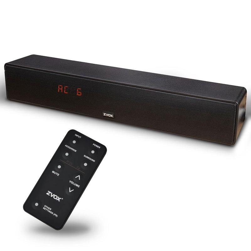 ZVOX Dialogue Clarifying Sound Bar - Patented Hearing Technology, AccuVoice TV Sound Bar with 12 Levels of Voice Boost, 17" Home Theater TV Speakers, Ideal for Smart TVs - AV157 Black - Image 1