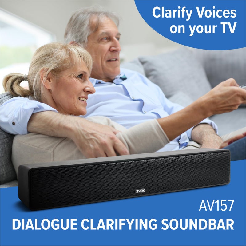 ZVOX Dialogue Clarifying Sound Bar - Patented Hearing Technology, AccuVoice TV Sound Bar with 12 Levels of Voice Boost, 17" Home Theater TV Speakers, Ideal for Smart TVs - AV157 Black - Image 3