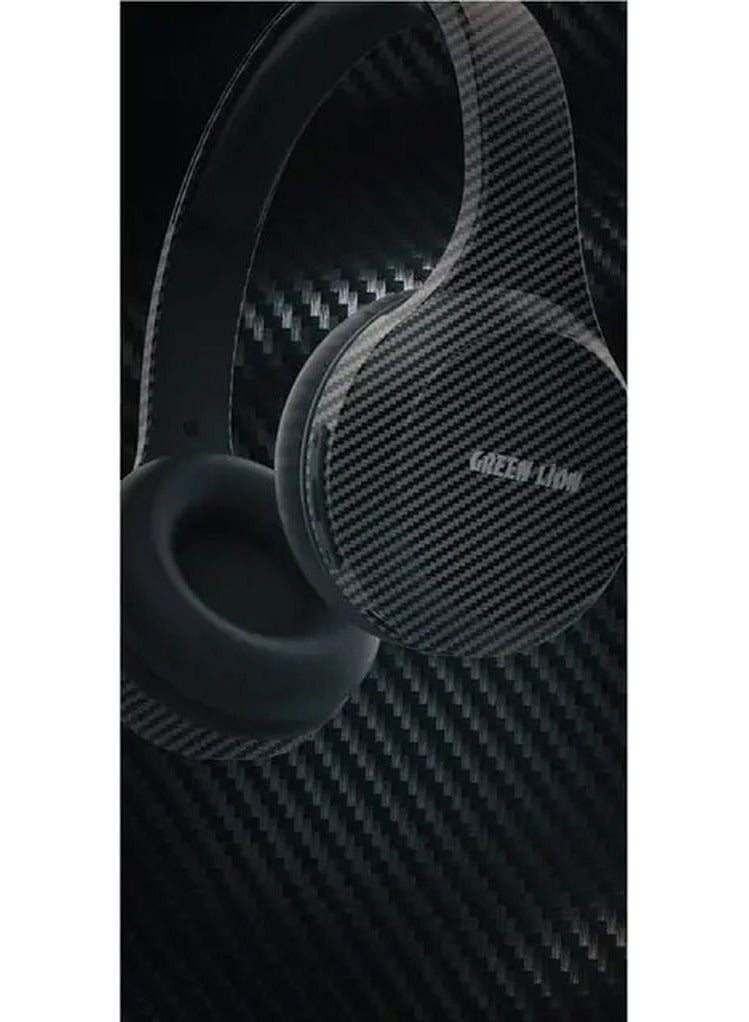 GREEN LION Carbon Beat Headphone / Transparent Sound / Significant Working Hours / Considerable Range Distance / Microphone / Aux Support / 40mm Driver / V5.3 Bluetooth / Durable - Black - Image 3