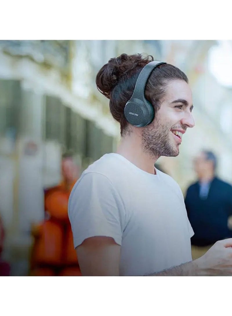 GREEN LION Carbon Beat Headphone / Transparent Sound / Significant Working Hours / Considerable Range Distance / Microphone / Aux Support / 40mm Driver / V5.3 Bluetooth / Durable - Black - Image 2