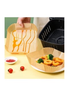 Generic 50 Pack Parchment Paper Air Fryer Trays Square Food Grade Paper Liner for Microwave Baking and Roasting, Food Grade Square Air Fryer Paper Pan Tray, Air Fryer Liner Kitchen Oven Accessories, Suitable for Air Fryer - Paper Tray - Hobby Frying Pan - Food Grade Safe for Microwave Baking and Roasting - Parchment Papers for Baking, Oil and Water Resistant  - Image 2