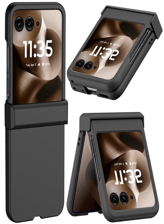 NINKI for Motorola Razr Ultra 2025 Case with Hinge Protector Cute,Slim Shockproof Protective Phone Cover for Motorola Razr 60 Ultra Cases for Moto Razr Ultra 2025 Case Hinge Protection Women Men Black - Image 1