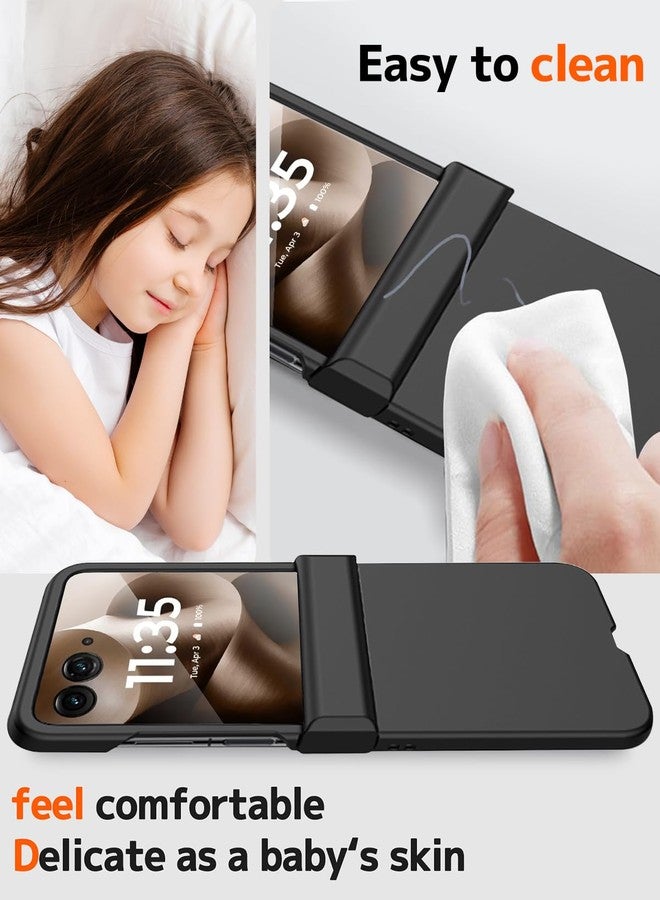 NINKI for Motorola Razr Ultra 2025 Case with Hinge Protector Cute,Slim Shockproof Protective Phone Cover for Motorola Razr 60 Ultra Cases for Moto Razr Ultra 2025 Case Hinge Protection Women Men Black - Image 4