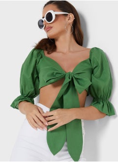 Puff Sleeve Sweetheart Neck Top