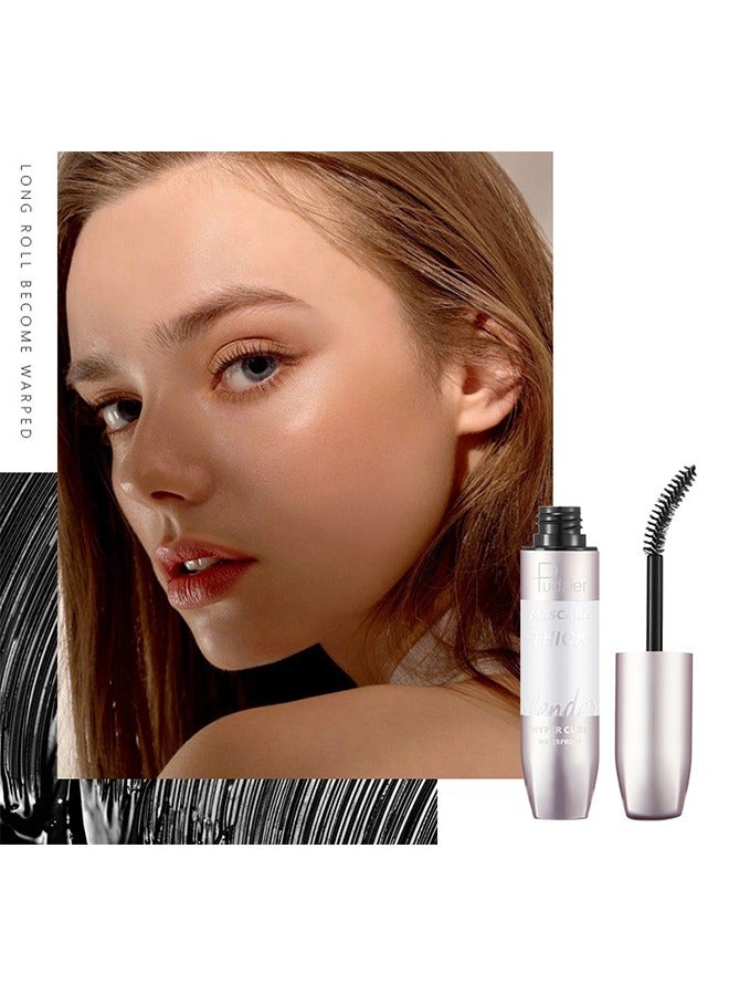 pudaier Mascara Thick-Volumizing Waterproof Mascara Natural Long-lasting Waterproof Silicone Brush 4D Mascara(Brown) - Image 3