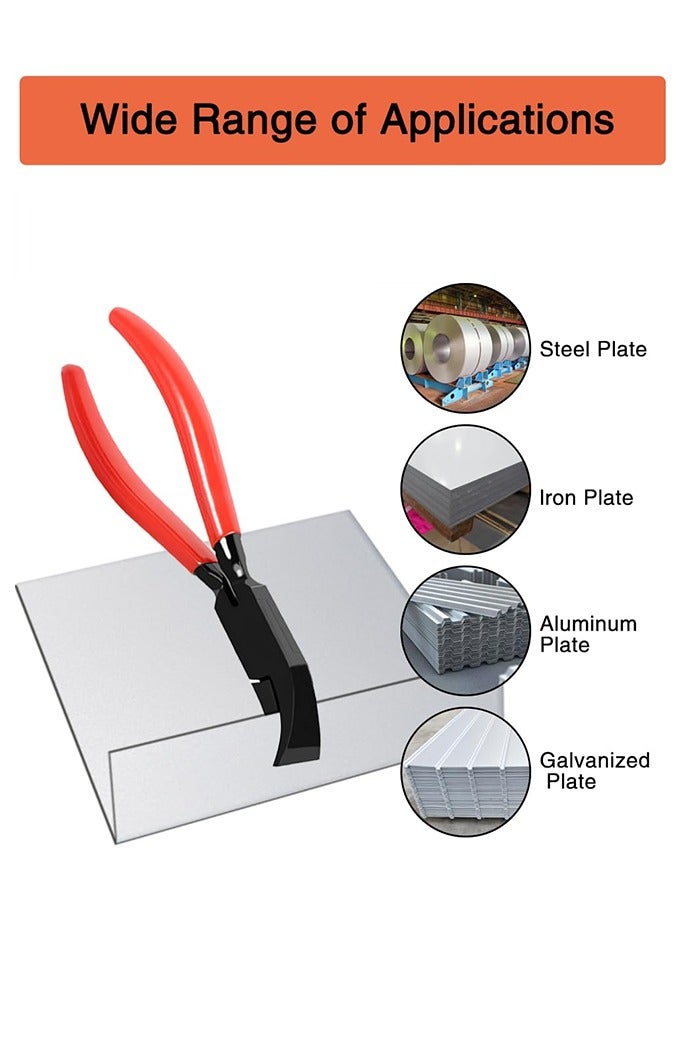Bending Pliers 45°, Folding Pliers, Sheet Metal Pliers Wide 22 mm, Sheet Metal Bending Pliers with Non-Slip Handle, Roofing Tool for Bending, Smoothing Sheet Metal - Image 3