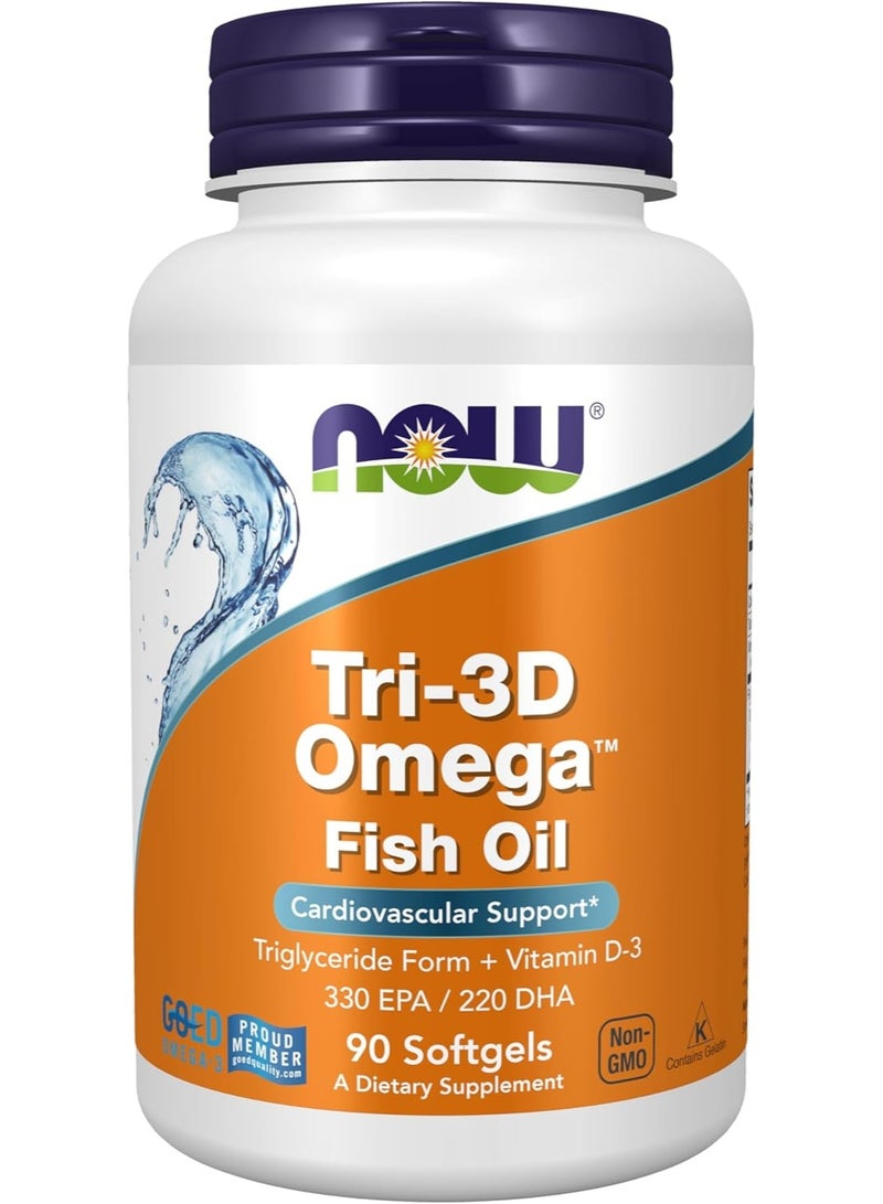 NOW Foods Tri-3D Omega 1000mg, 330/220 Softgels 90's - Image 1