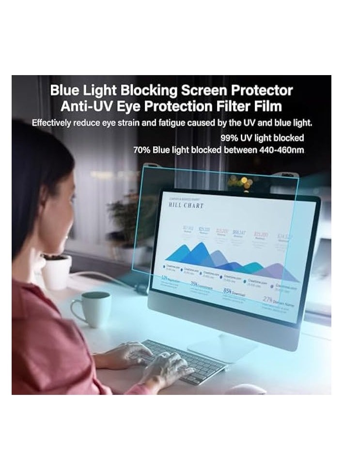 Mosiso 23-24 inch Computer Blue Light Blocking Screen Protector AR Anti Glare Eye Protection Filter Film for Diagonal 23,23.6,23.8,24 inch 16:9 Widescreen Desktop PC LED Monitor(21.26x13.39 inch/LxW)  - Image 5