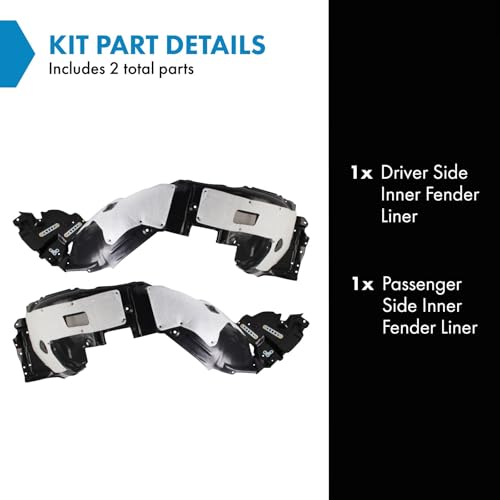 TRQ Inner Fender Liner Set Compatible with 2010-2012 Lexus LS460 LS600h LX1248130 LX1249130 - Image 2