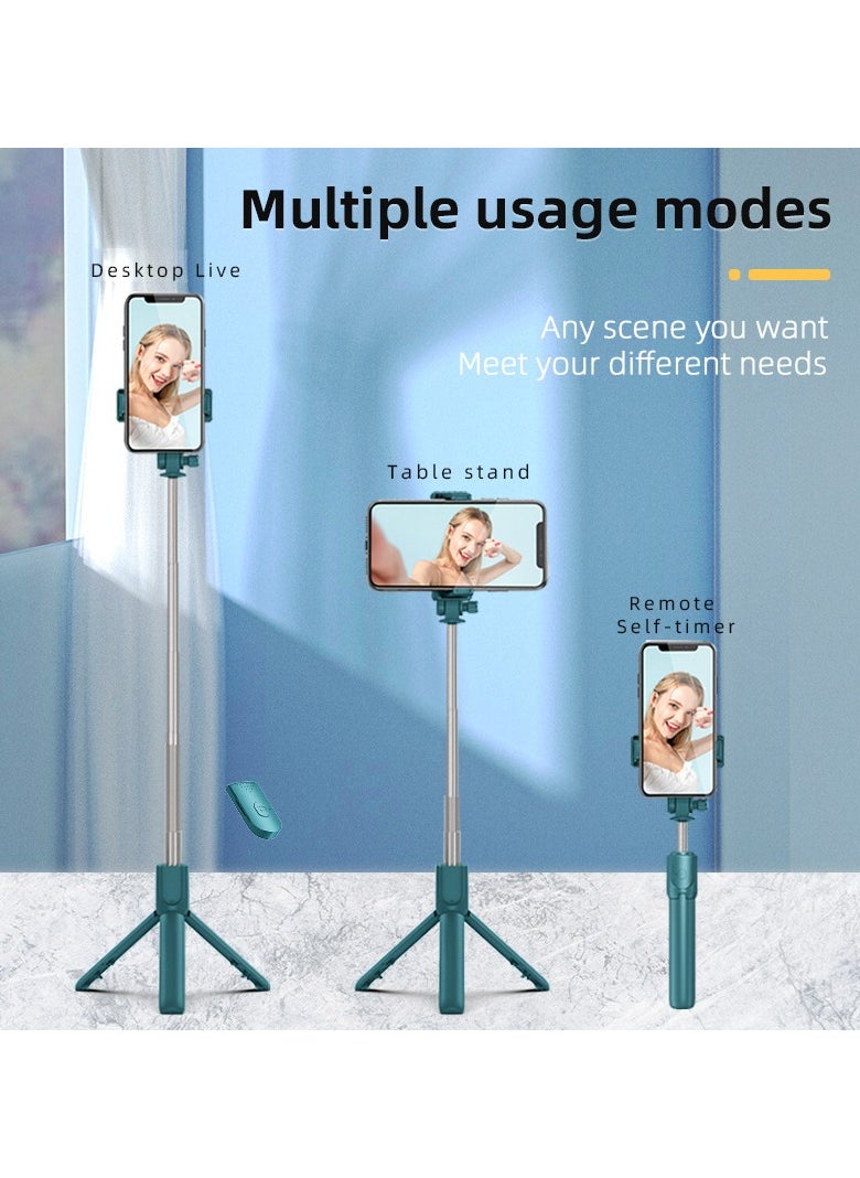 Premium - Selfie Stick Bluetooth Extendable Selfie Stick Tripod with Led Light Wireless Remote and Portable Tripod Stand Compatible for All iPhone and Android Smartphone - Image 1