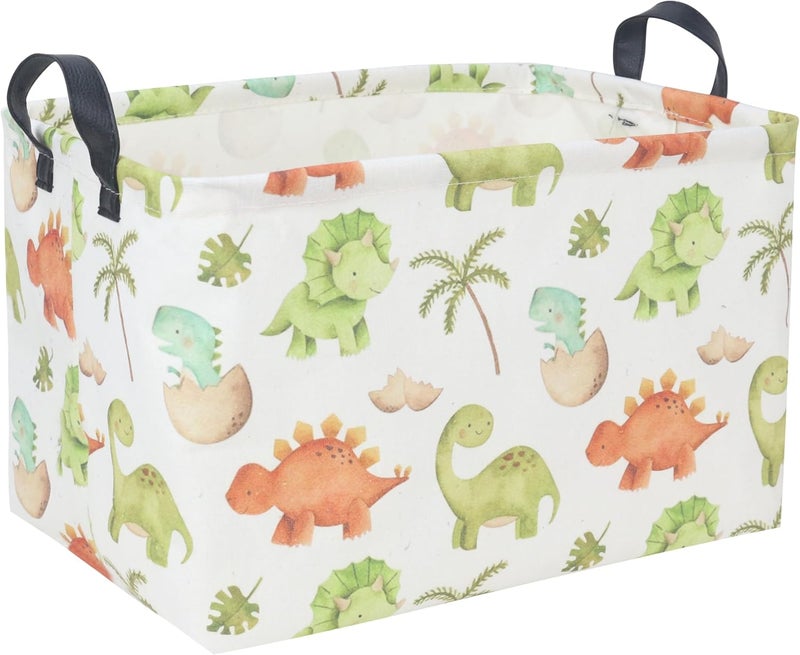 DDBASKET Dinosaur Baskets Kids Storage Basket Baby Gift Basket Rectangular Cute Toy Storage Bin Box Organizer Book Shelf Bins Dinosaur Room Decor(Cute dinosaur) - Image 1
