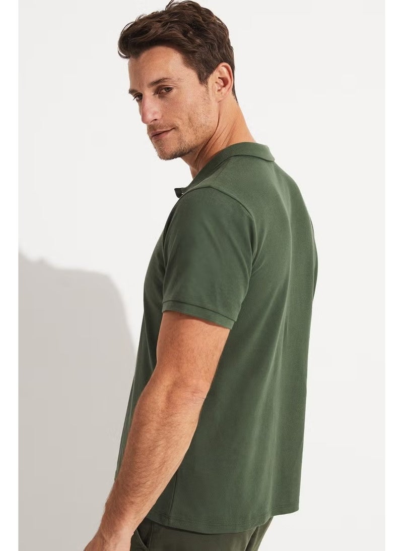 JUNE Men's Regular Fit 100% Cotton Polo Neck T-Shirt - Image 3