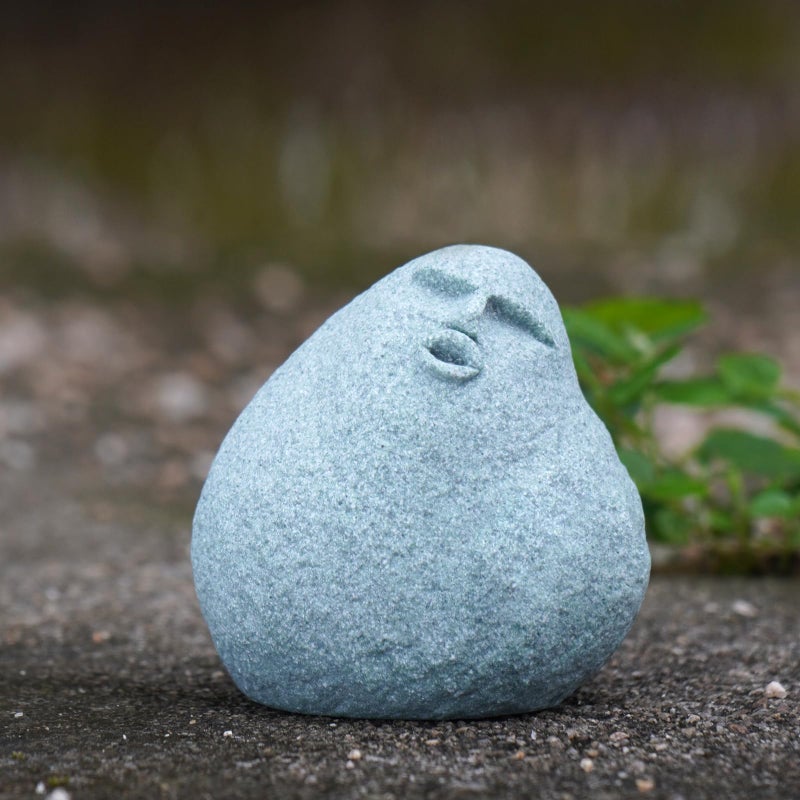 Daisylily Cute Stone Primitive Man Figurine: Funny Stoneman Statue for Outdoor Decor, Carving Face Garden Home Decoration Fish Tank Ornament - Stone Man C - Image 1