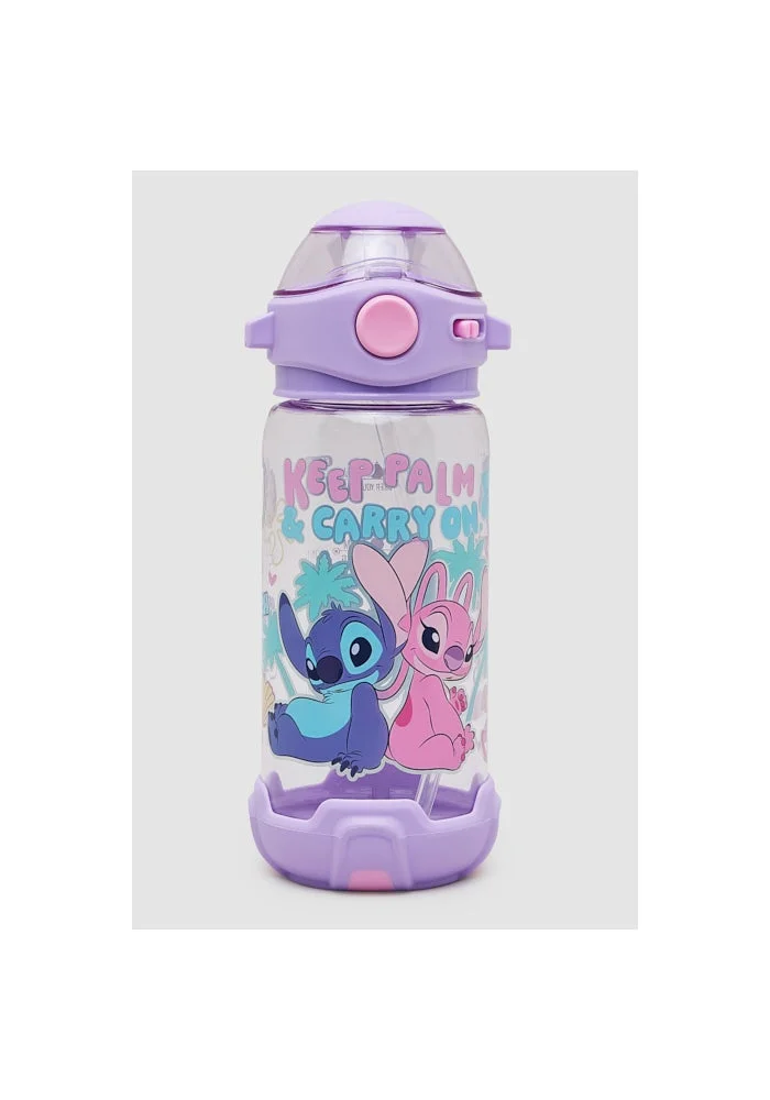 Angel & Stitch Print Sipper Water Bottle