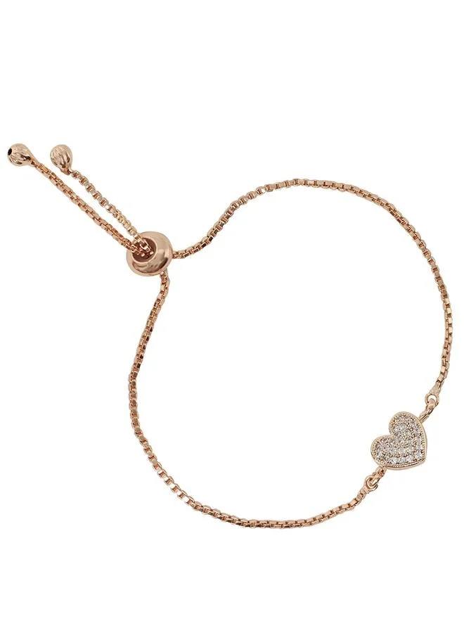 VOYLLA Gold Plated Faux Kundan Adorned Chain Style Brass Bracelet