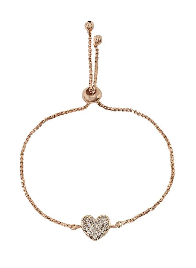 VOYLLA Gold Plated Faux Kundan Adorned Chain Style Brass Bracelet