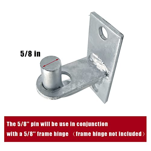 PLAIRC 2 Pack Wall Mount Gate Hinges, Heavy Duty Farm Gate Hinges, Chain Link Fence Gate Hinges Fence Post Chain Link Gate Hinge with 5/8 Hinge Pin (Screws Not Included) - Image 5