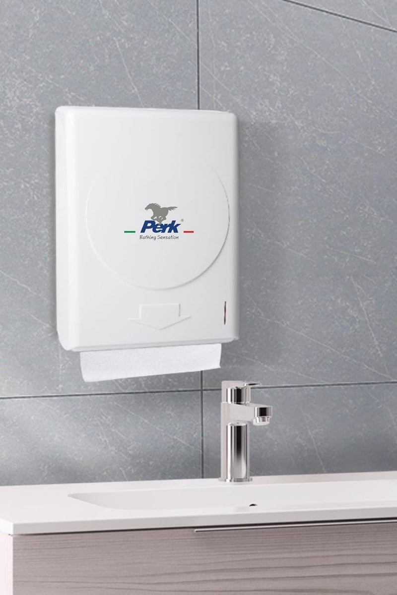 PERK PERK Paper hand towel dispenser compatible with Cfold Bathroom Tissue Dispenser Tissue Box Holder for Multifold Paper Towels - Image 1