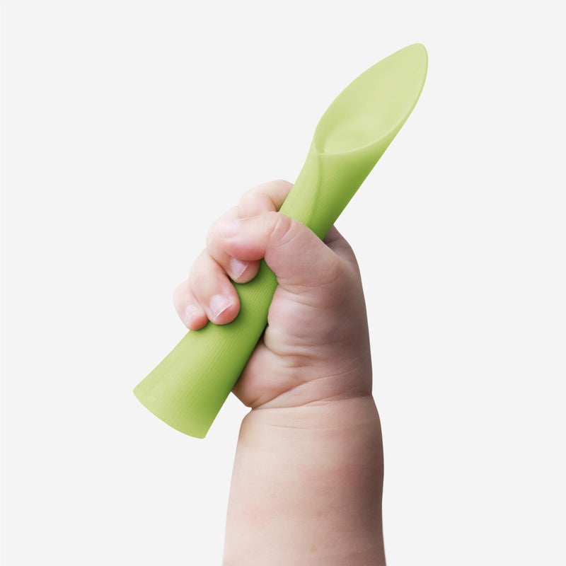 Olababy 100% Silicone Soft-Tip Training Spoon For Baby Led Weaning 2Pack (Kiwi/Lemon) - Image 2
