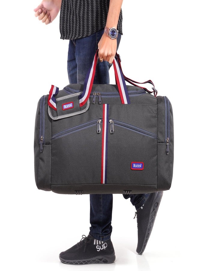 ROZEN Overnight Travel Duffel Weekender Polyester Bag for Men, Women 75L (Grey) - Image 5