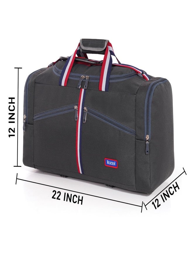 ROZEN Overnight Travel Duffel Weekender Polyester Bag for Men, Women 75L (Grey) - Image 3