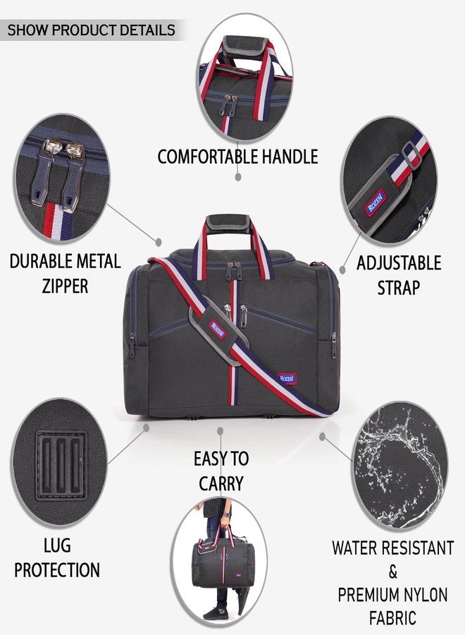 ROZEN Overnight Travel Duffel Weekender Polyester Bag for Men, Women 75L (Grey) - Image 4