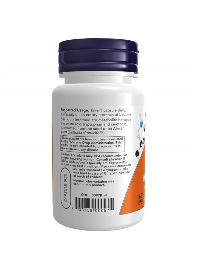 now Supplements, 5-HTP (5-hydroxytryptophan) 50 mg, Neurotransmitter Support*, 30 Veg Capsules - Image 3