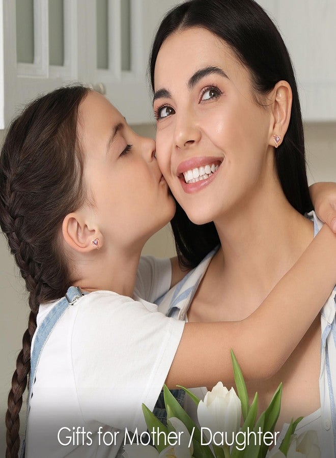 زيفيل أقراط زيفيل للنساء، أقراط مرصعة بحجر الميلاد على شكل قلب من الذهب الوردي، هدية مثالية للزوجة أو الصديقة، مناسبة للذكرى السنوية، أعياد الميلاد، الكريسماس، عيد الحب، عيد الأم، مجوهرات للنساء، الزوجة، الأم - Image 3