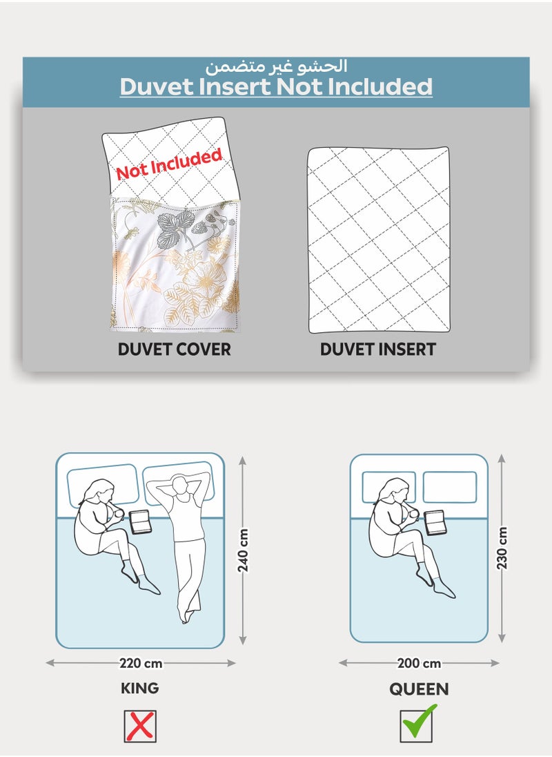 Donetella - Printed Duvet Set, Queen Size 200x230 cm - 6-Pcs Bed Set, Microfiber Fabric - 1 Duvet Cover, 1 Fitted Sheet, 2 Pillow Shams, 2 Pillowcases (Filler Not Included) - Image 1