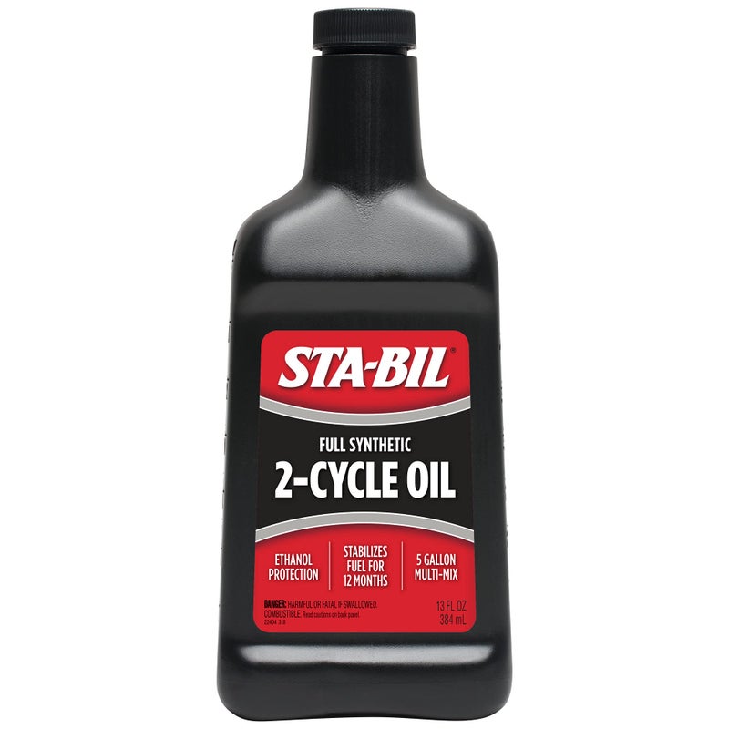 STABIL Full Synthetic 2Cycle Oil With Fuel Stabilizer For Up To 12 Months Protection 5 Gallon MultiMix 501401 Mix Ratios Low Smoke Formula 13 fl oz 22404