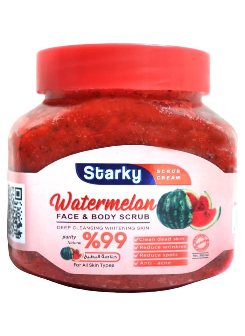 Starky - Natural Scrub Cream With Watermelan For Face And Body - 300 ml - Image 1