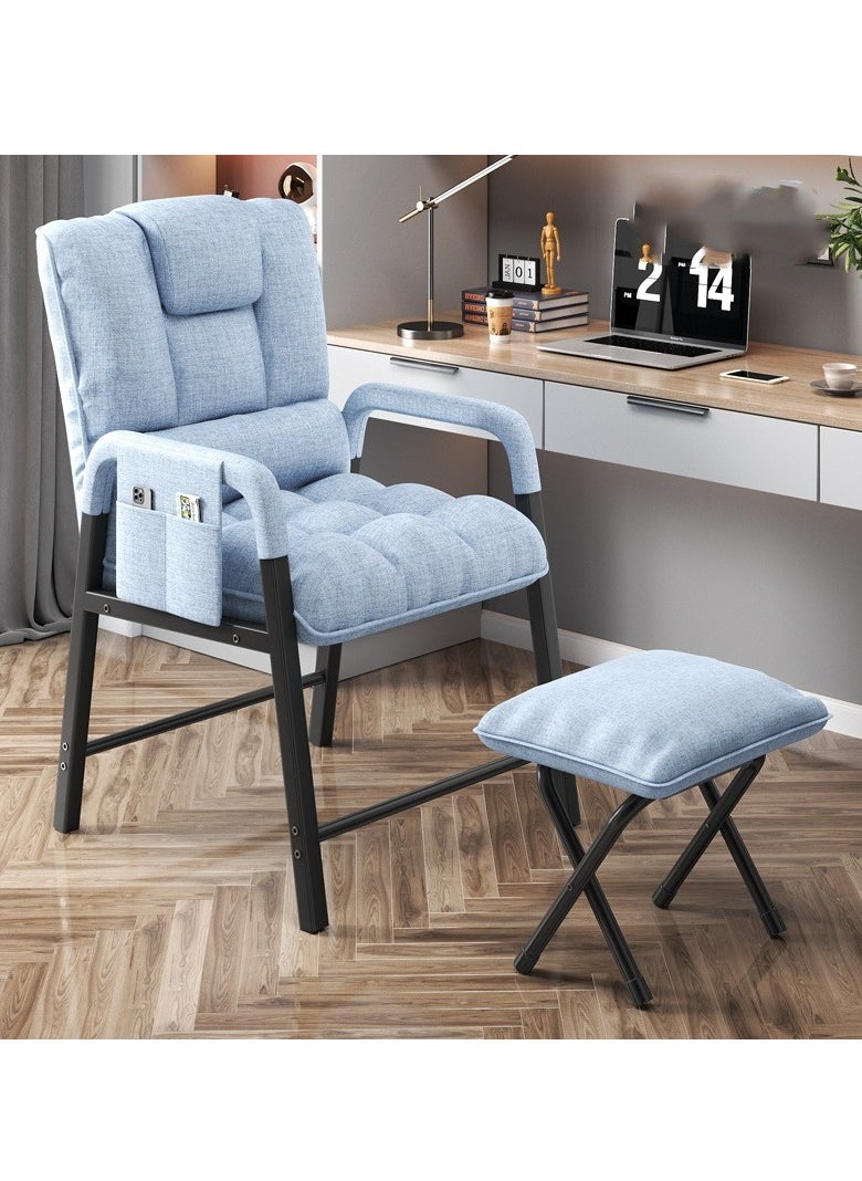 Generic - Lazy Chair, Modern Lounge Reclining Armchair Sofa with Ottoman Comfy Reclining Chair for Living Room（blue） - Image 1