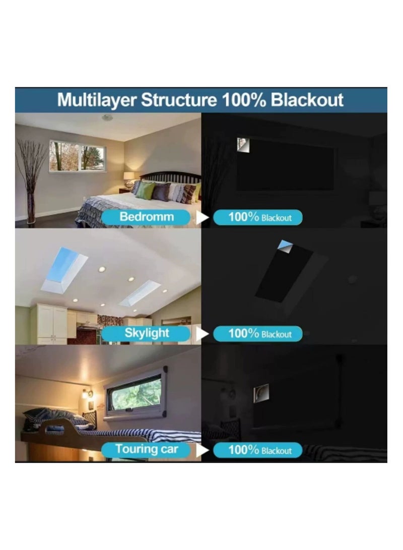 ستائر الإظلام المحمولة مع الشريط اللاصق الذاتي السفر الستائر الشمسية القابلة للقطع لغرفة النوم غرفة المعيشة الحمام والستائر الإظلام العلية عرض 145 سم طول 200 سم - Image 4