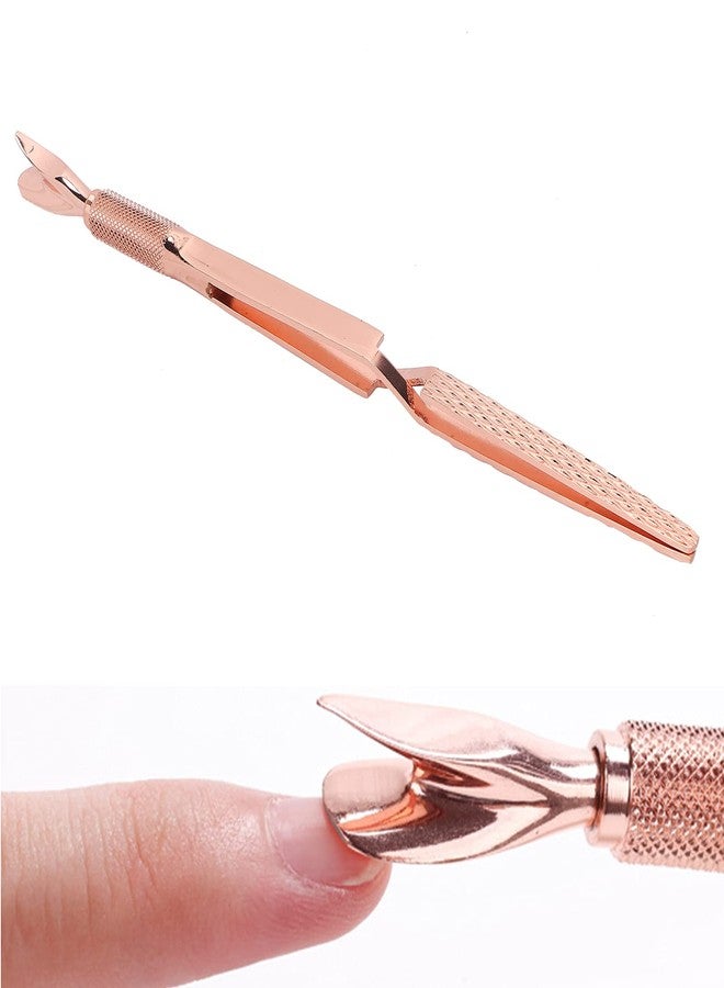 Yinhing Multi-function Nail Art Pincher, Nail Art Pincher Stainless Steel Cuticle Pusher False Nail Shaping Tweezers Nail Art Tools for Manicure (#1) - Image 1