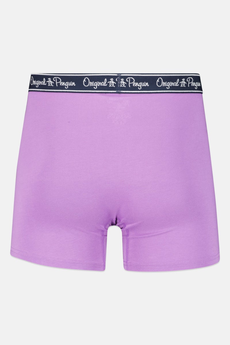 Original Penguin Men 3 Pieces Plain Boxer Briefs, Navy/Purple/Steel Blue  - Image 3