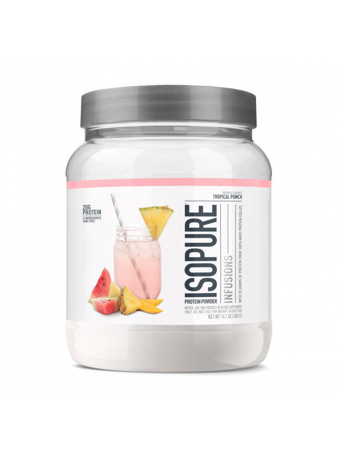 Isopure Isopure Protein Powder, Clear Whey Isolate Protein, Post Workout Recovery Drink Mix, Gluten Free with Zero Added Sugar, Infusions- Tropical Punch, 16 Servings - Image 1