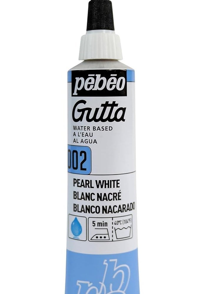 Pebeo Setasilk Gutta 147-002 - Water Based Silk Paint in Pearl White (20 ml) - Image 1