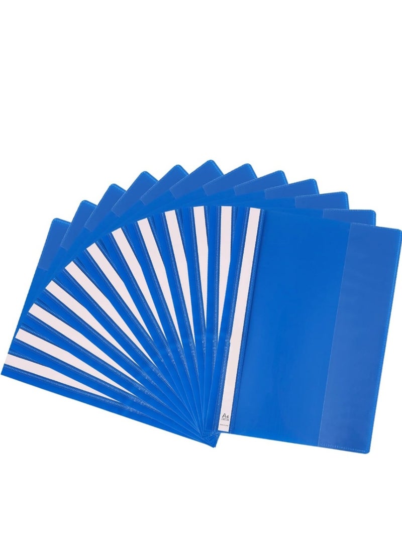 PRIMA A4 Project Folder (Blue x 12Pcs), Plastic Report Files 2 Prong, A4 Report Project Document File Folders, Presentation Project Folder for Office School - Image 1
